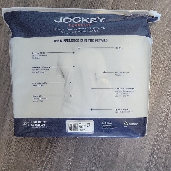 Jockey Men's White Crew Neck T-Shirts - 3 Pack - Picture 2 of 2